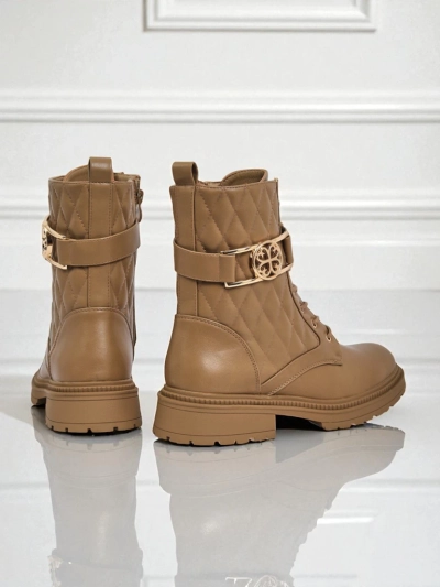 Дамски боти с ефектна капитонирана еко кожа Sable Rose