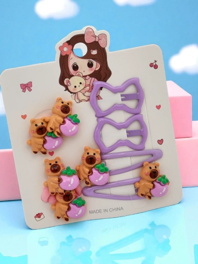 Комплект фиби за коса с мотиви на мечета и панделки