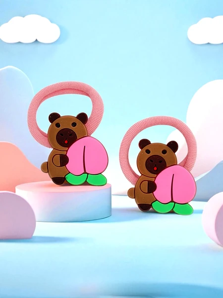 Цветни ластици за коса с мечешки мотив