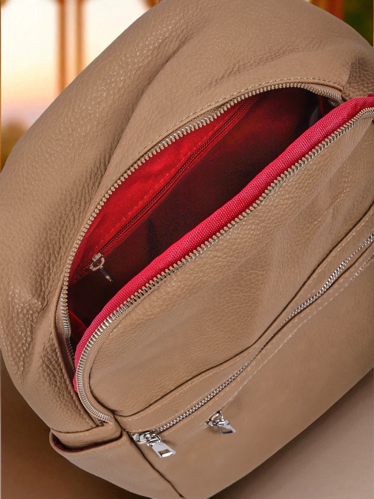 Дамска раница Aureliana Królewska Moda Светлокафява Еко кожа с цип