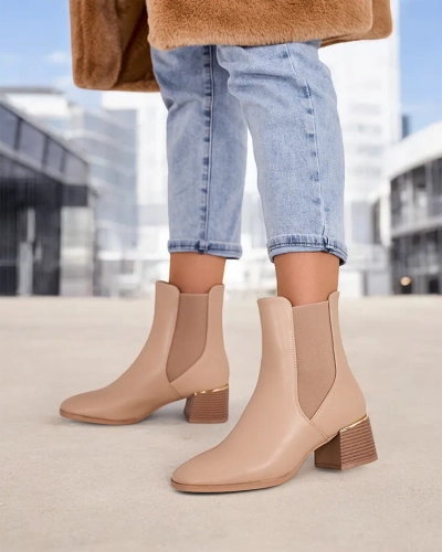 Дамски глезенови боти с нисък ток Royalfashion Eterra