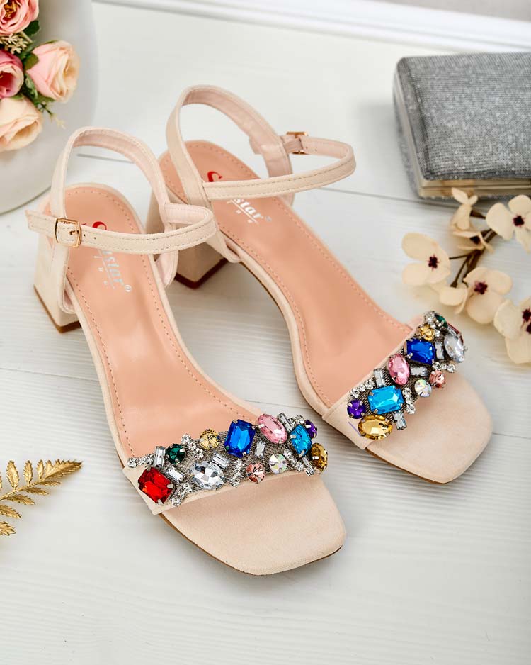 Royalfashion Дамски сандали на ток с кристали Osdar