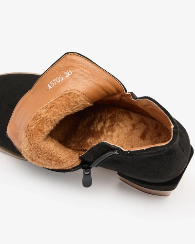 Royalfashion Black Lemere ботуши с квадратен ток