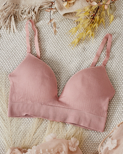 Royalfashion Дамски оребрен сутиен