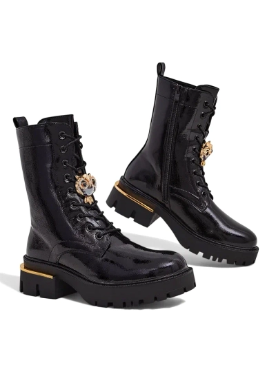 Royalfashion дамски боти с патентна кожа Tesiolle