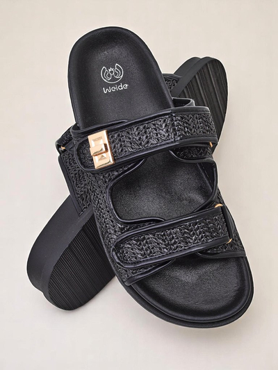 Royalfashion Дамски чехли с плетен дизайн Delibeli