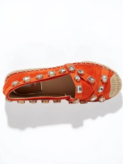 Pomarańczowe damskie espadryle z kryształkami Wamba - Obuwie
