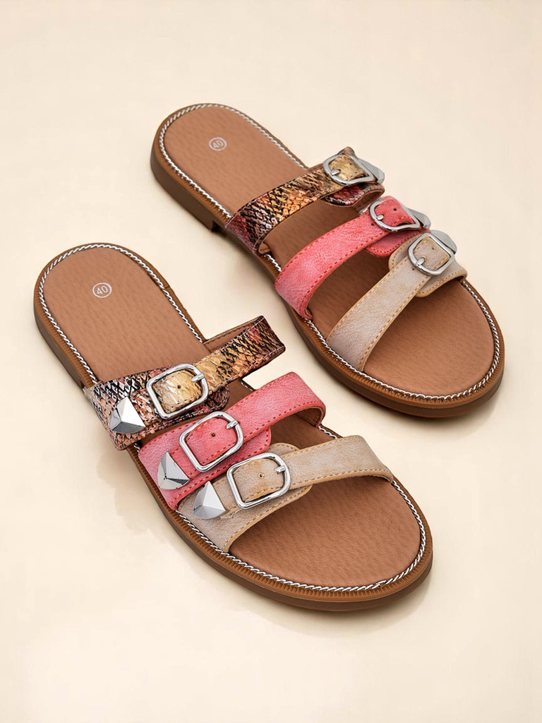 Royalfashion Дамски чехли на равна подметка Snake Chic