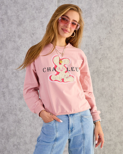 Royalfashion Дамски памучен суитшърт с тънък принт