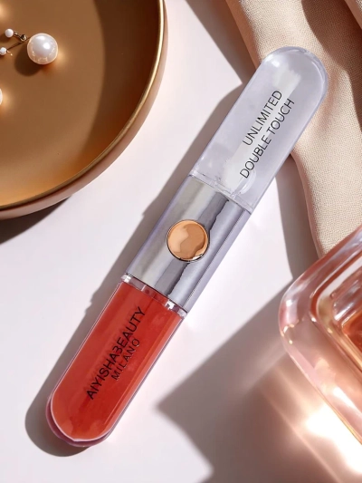 Червило и прозрачен гланц 2-в-1 Прасковено нюд