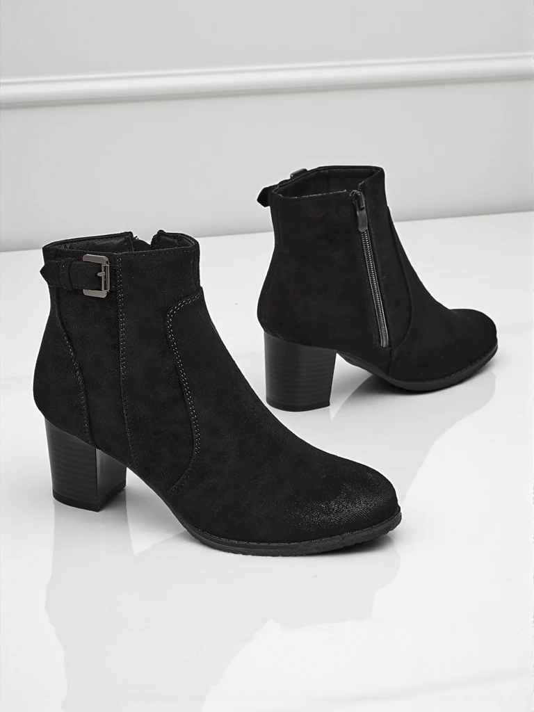 Дамски еко велурени боти на ток Crimson Dusk