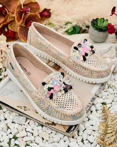 Royalfashion Дамски ажурни мокасини с мъниста Nasfali