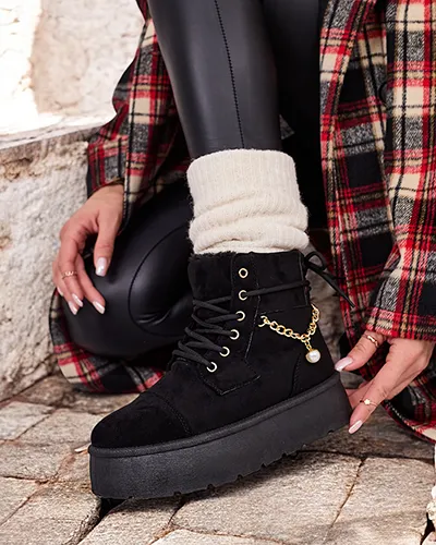 Royalfashion Дамски ботуши с връзки Woruces