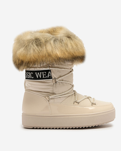 Royalfashion Бежови ботуши a'la snow boots за жени Gomllo