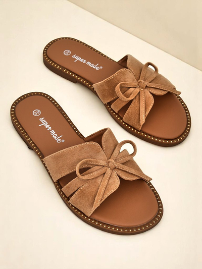 Royalfashion Дамски чехли с равна подметка и панделка Gerber