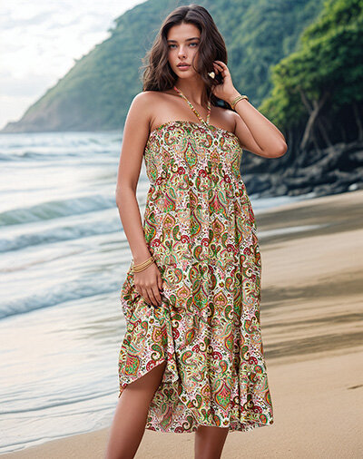 Royalfashion Дамска миди рокля с принт