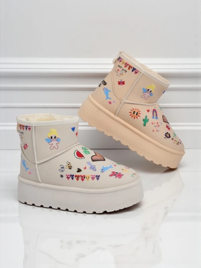 Royalfashion Къси дамски боти тип сноубутс Aurelia Classico