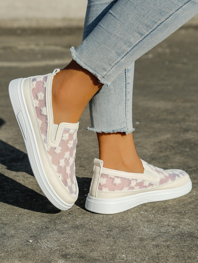 Роялфешън дамски мокасини от мрежа с цветя Emzos