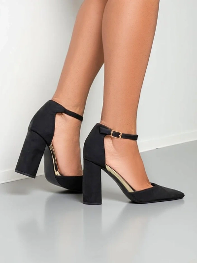 Обувки с токчета от еко велур на Royalfashion Calde
