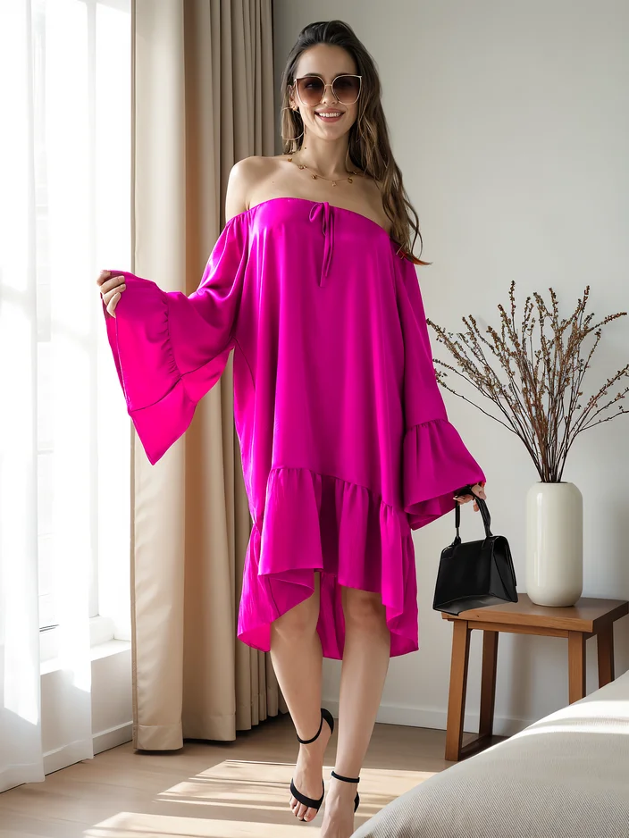 Рокля Royalfashion a'la испански с волани, оверсайз