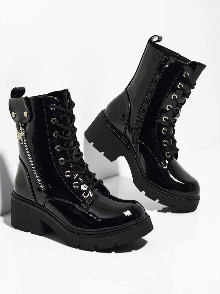 Дамски лакирани боти workery Seray