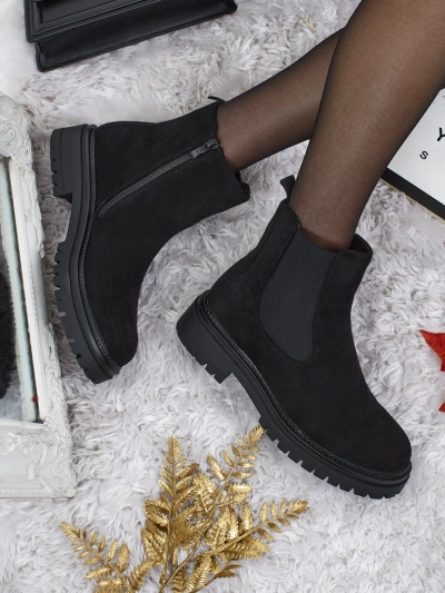 Дамски боти в стил Челси от еко велур Zarelle