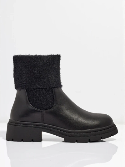 Дамски еко кожени боти с пух Kesy