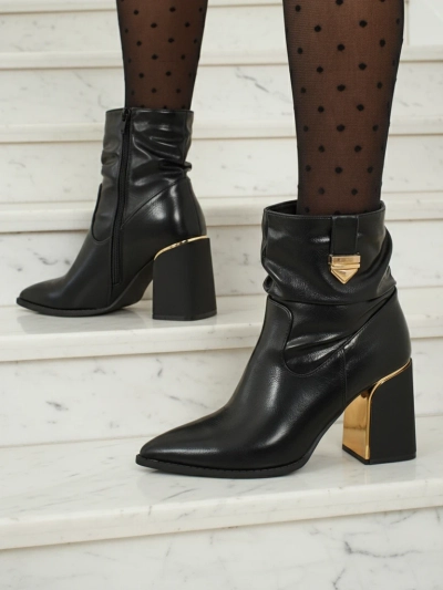 Дамски еко кожени боти на ток AshenPurl