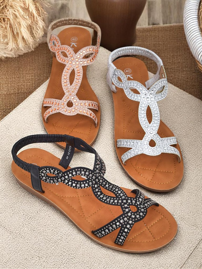 Royalfashion Дамски сандали с декоративни каишки Ava Shine