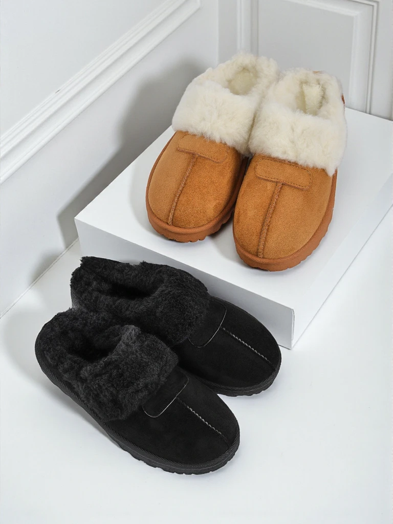 Къси дамски боти а'ла сноубутс с пухкава подплата Velour Fang