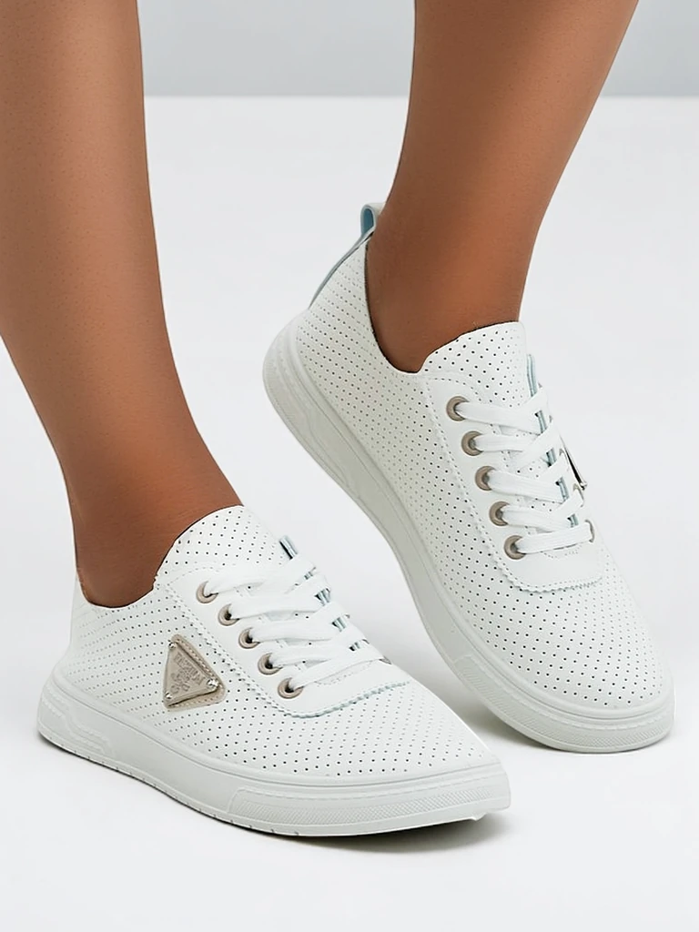 Роялфешън Дамски спортни обувки с връзки с принт Фенни