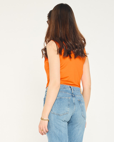 Damski top w kolorze pomarańczowym- Odzież