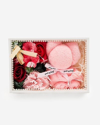 Royalfashion Кутия за цветя Цветя в кутия с плюшено мече