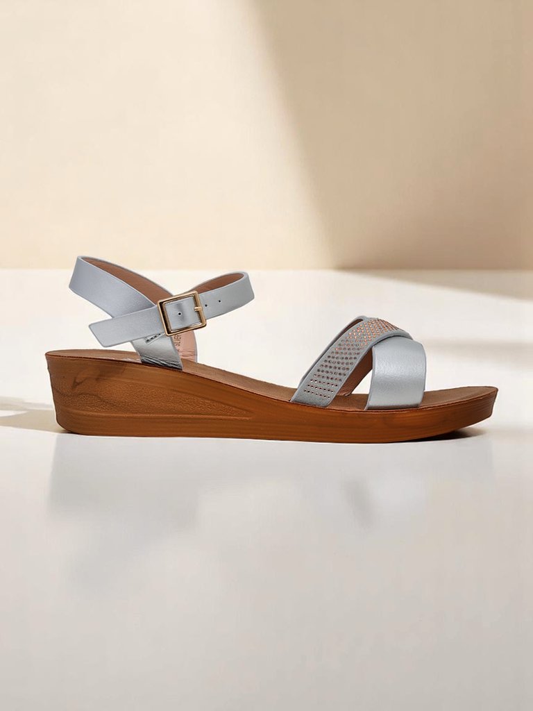 Royalfashion Дамски сандали на платформа с камъчета Allona