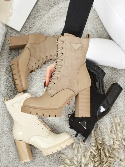 Дамски еко велурени боти на ток Event Bramble