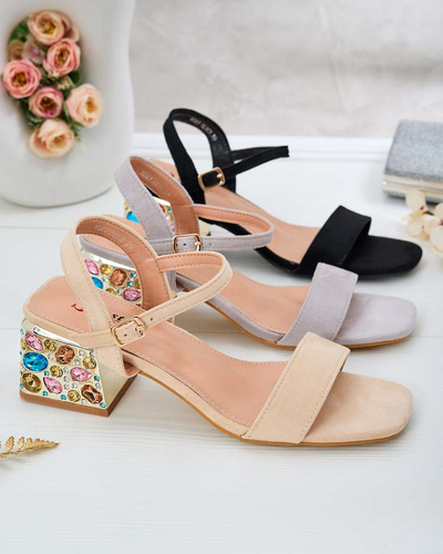 Royalfashion Дамски сандали на ток с кристали Ohvare