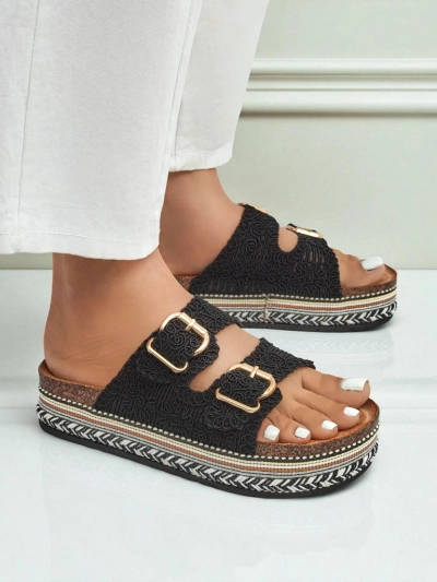 Royalfashion Дамски сандали на платформа с катарами CorkStyle