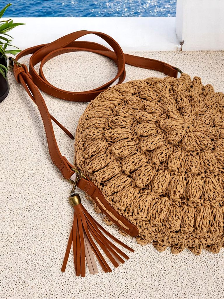 Royalfashion Малка сламена дамска чанта Solea Mini