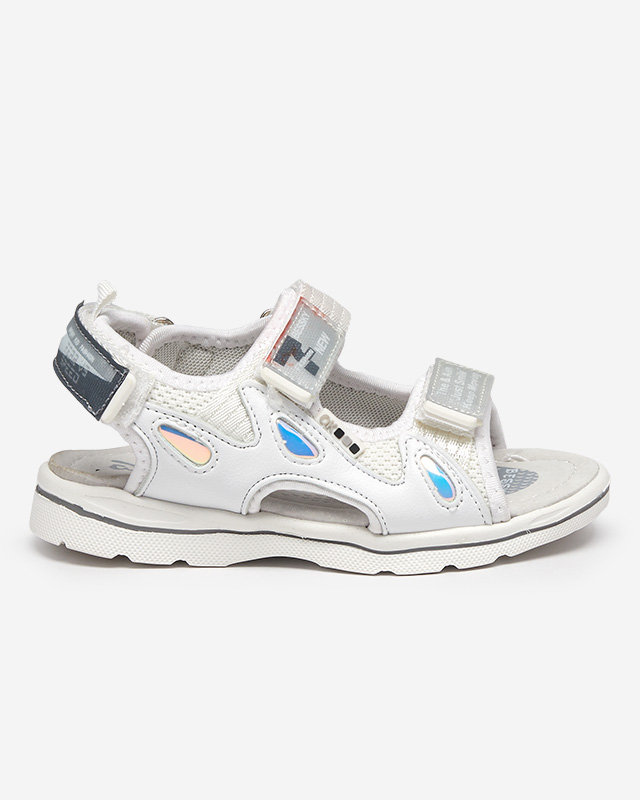 Białe dziecięce sandałki z naszywkami Berigi - Obuwie