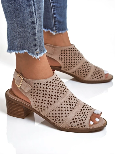 Royalfashion Дамски сандали на нисък ток, ажурни Elira