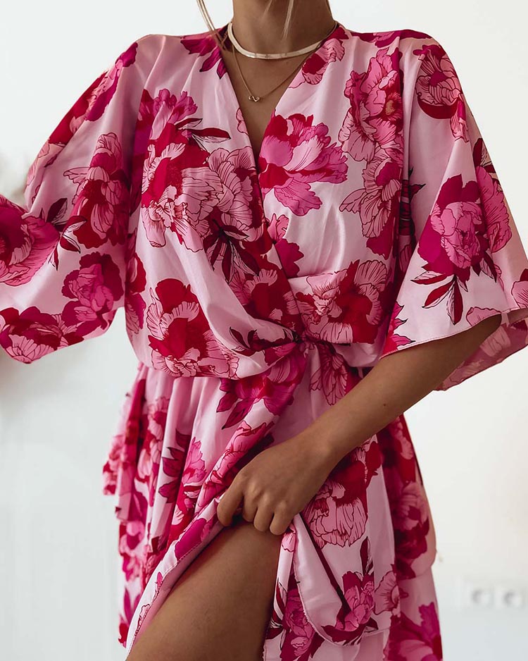 Royalfashion Дамска мини рокля с оригинален десен