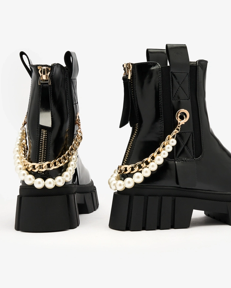 Royalfashion Черни дамски ботуши Zifosca