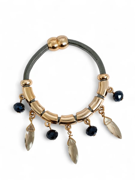 Дамска гривна с мъниста и брокат