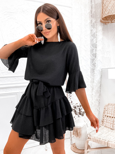 Royalfashion Ленена дамска мини рокля