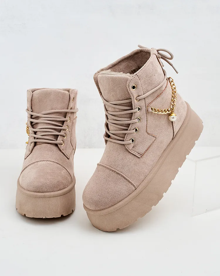 Royalfashion Дамски ботуши с връзки Woruces