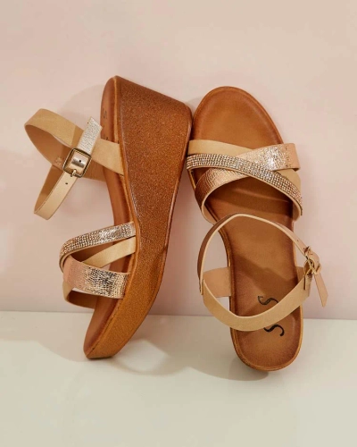 Royalfashion Дамски сандали с циркони Bozi