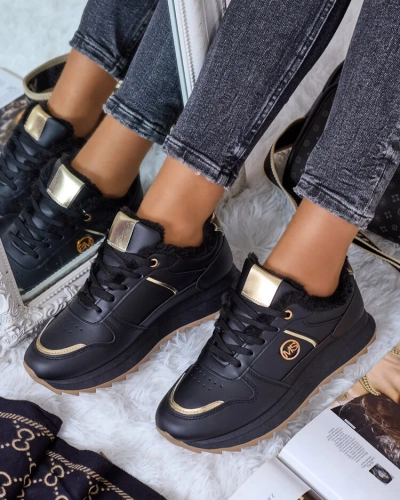 Royalfashion Затоплени дамски маратонки с кожа Boris