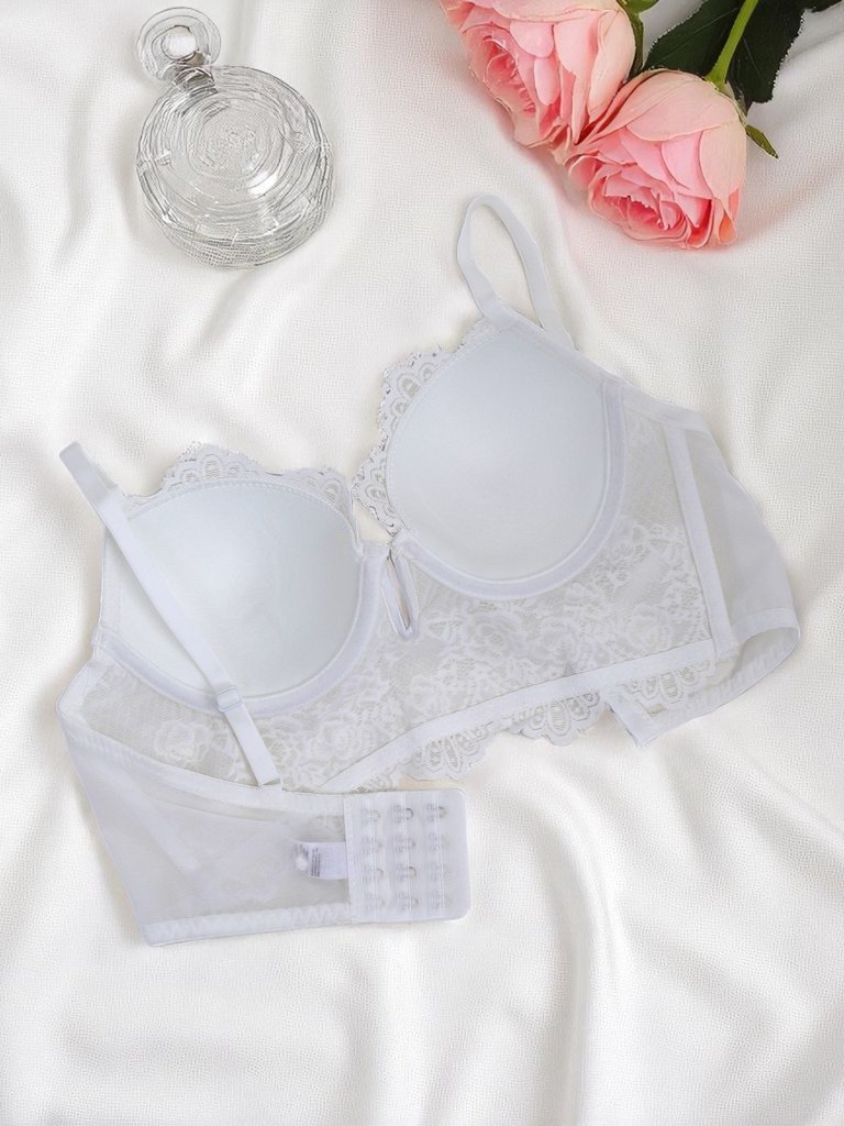 Royalfashion Дамски подплънчен корсетен сутиен с дантела Grace Корсет