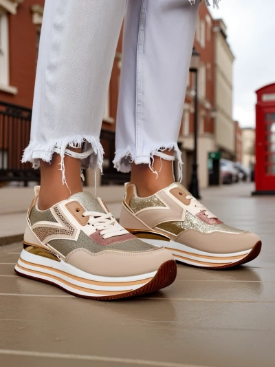 Royalfashion Женски маратонки с блясък Borovis