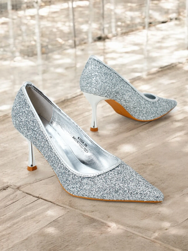 Дамски токчета на Royalfashion с цирконии Letello